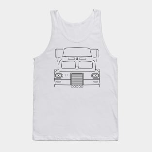 International Harvester Sightliner classic truck black outline graphic Tank Top